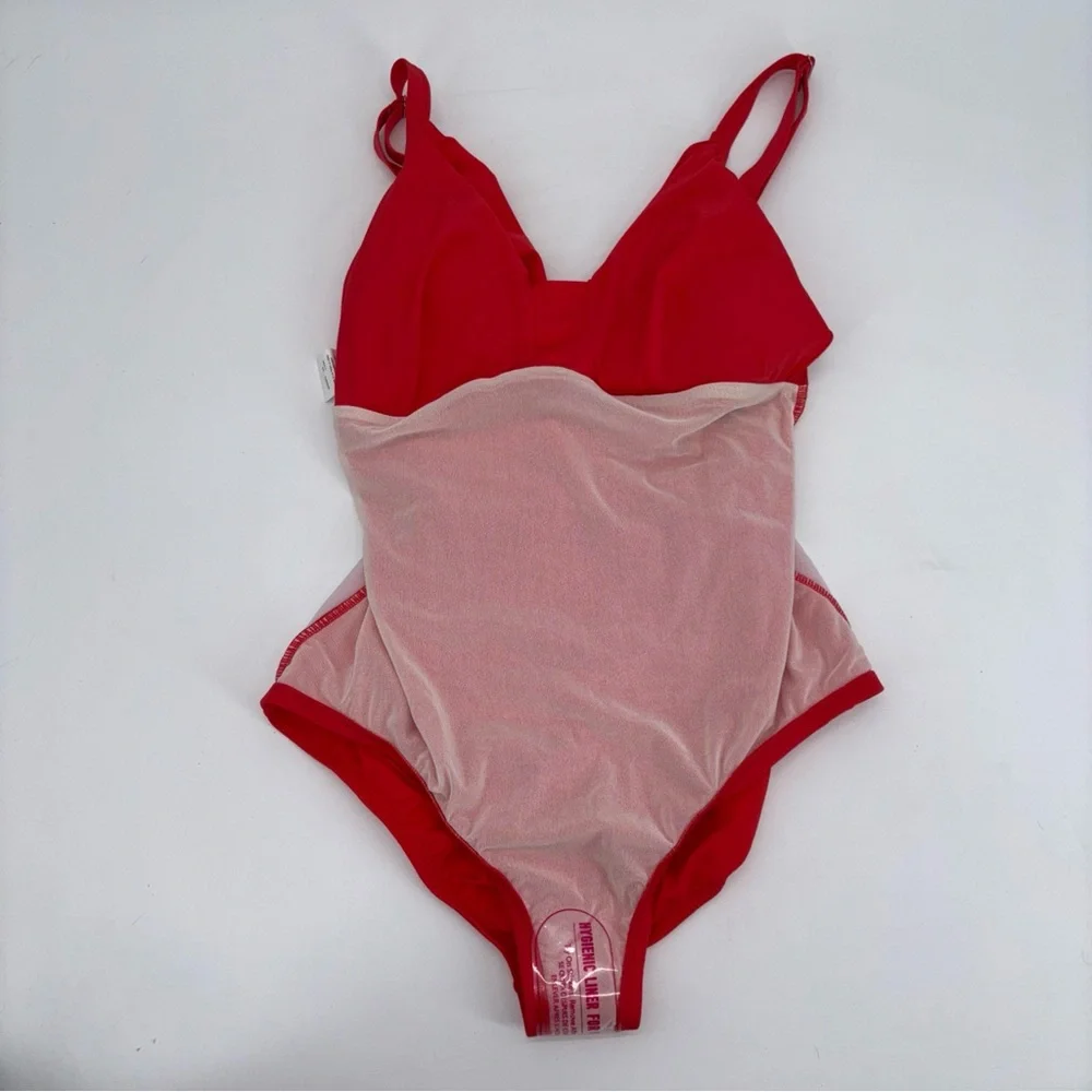 Jantzen Ladies One Piece Ruched Swimsuit Size 16W Orange - Picture 4 of 5